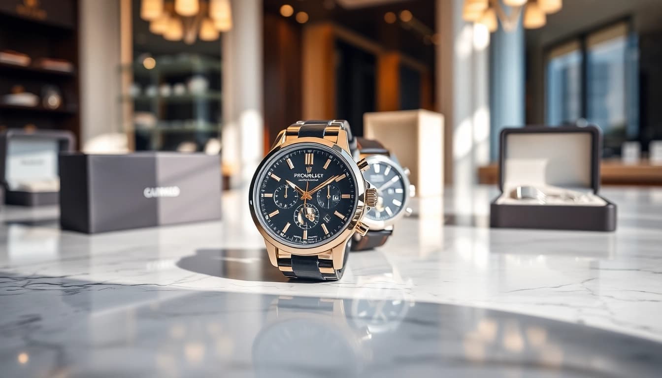 Showcase of luxury replica watches highlighting elegance and craftsmanship.