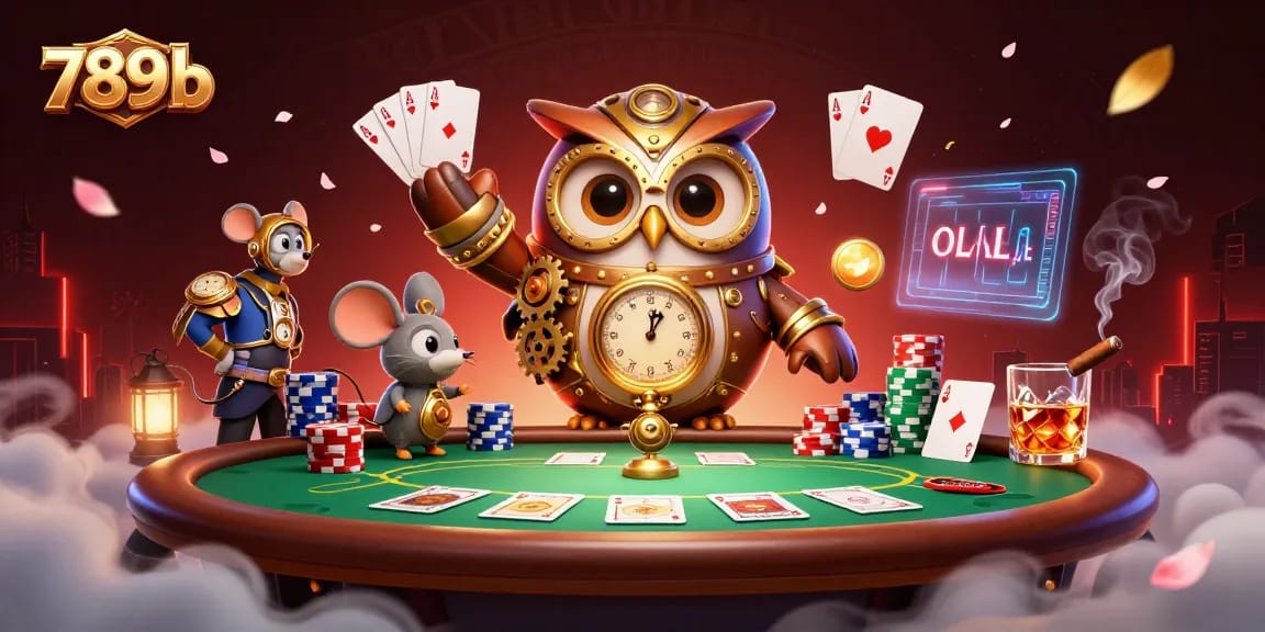 Engage in thrilling games at 789b with our cartoon heroes in a vibrant casino scene.