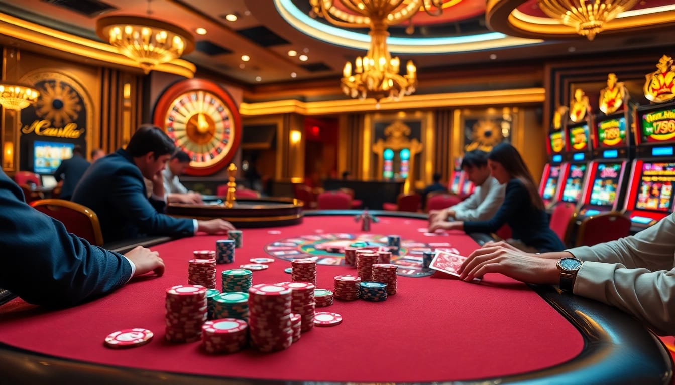 Experience thrilling poker action at https://mm888.media/ with vibrant chips and an exciting casino atmosphere.