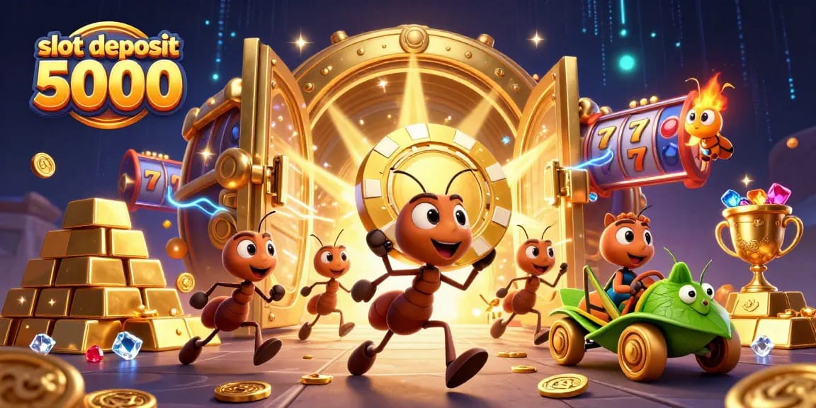 Spin to win with slot deposit 5000, featuring a heist scene packed with golden treasures.