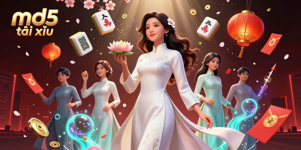 Experience the allure of md5 tài xỉu with vibrant visuals, showcasing modern casino elements and serene traditions.
