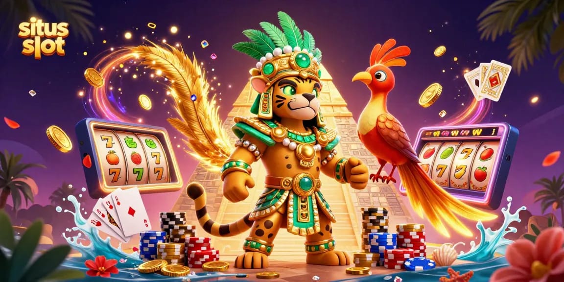 Play exciting slots at situs slot with cascading coins and jackpot moments featuring Mayan elements.