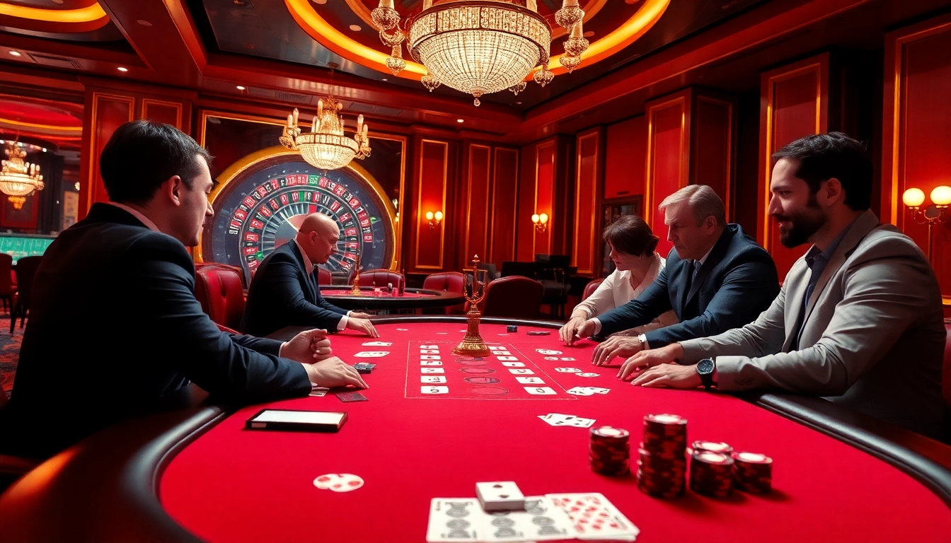 Experience the thrill of HAY88 casino gaming with intense poker action and vibrant decor.
