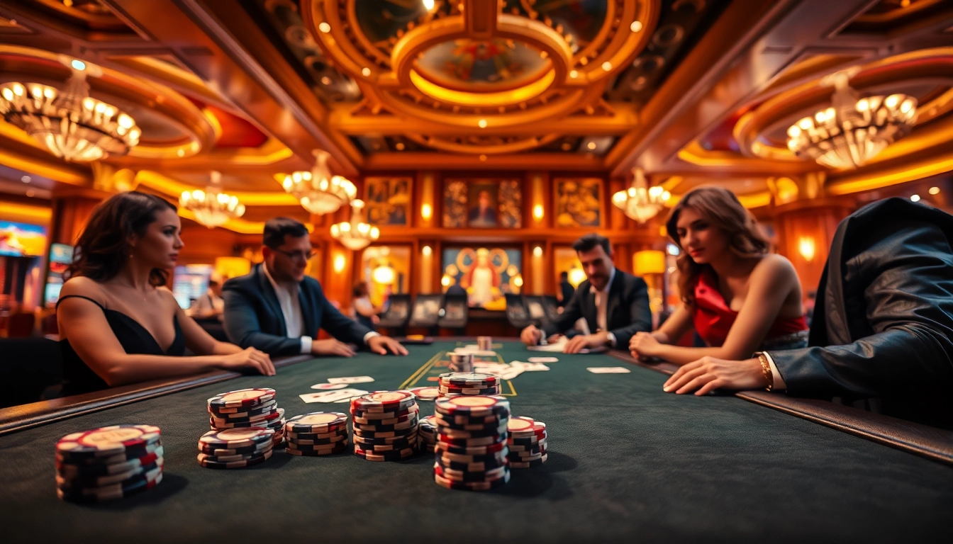 Erlebe aufregende Spiele auf casino spiele.de in einem eleganten Kasino mit stilvollen Spielern.