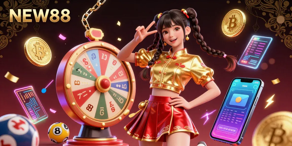 Experience the thrill of winning with NEW88 in this vibrant casino scene filled with excitement.