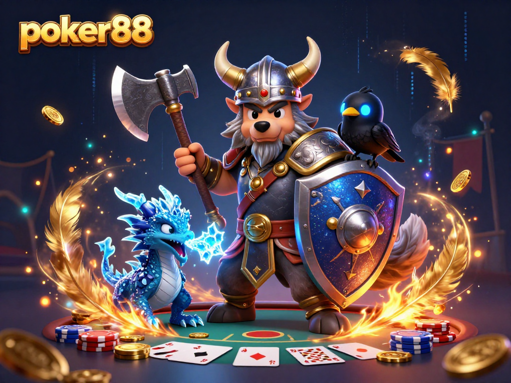 Mainkan poker88 dengan Viking, naga dan burung gagak dalam pertarungan judi yang seru.