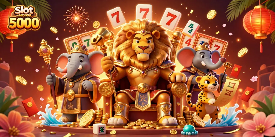 Uncover winning strategies at Slot deposit 5000 with vibrant casino illustrations featuring slot reels and lucky symbols.