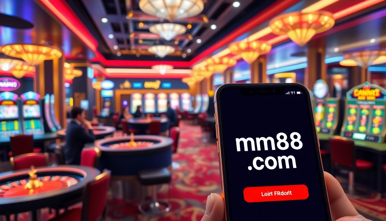 Engaging players at mm88 com enjoying a luxurious casino experience with roulette and card tables.