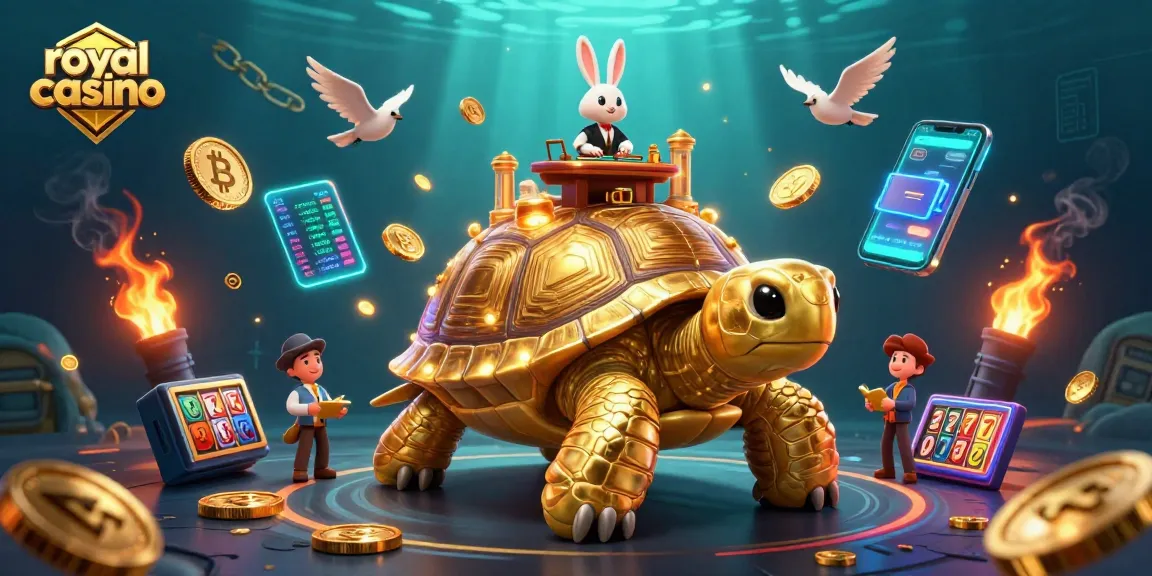 Play exciting games at royal casino with our unique 3D illustration featuring golden elements and vibrant visuals.
