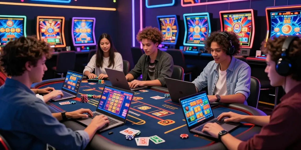 Engaging online casino scene showcasing players at https://eviz.org.uk enjoying diverse games in a vibrant environment.