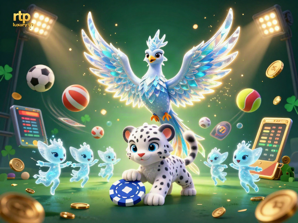 Mainkan slot dengan RTP Luxury777 melalui ilustrasi menarik dari phoenix es dan makhluk lainnya.