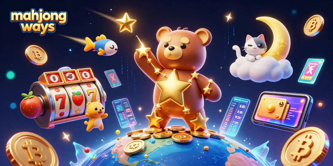Experience the thrill of mahjong ways as constellation characters gather coins amidst vibrant slot reels.