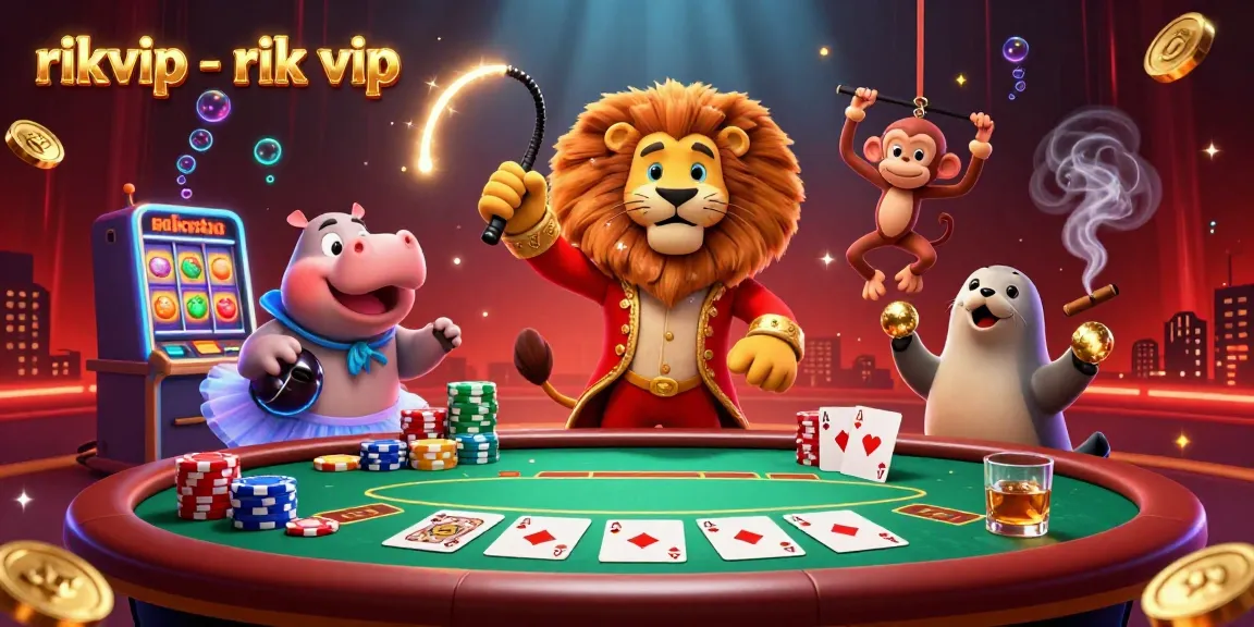 Experience the thrill of rikvip - rik vip with lively casino characters and gambling elements in this vibrant illustration.