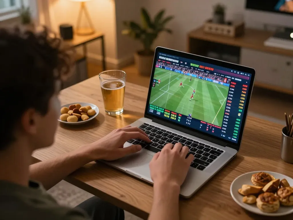Engaging in online sports betting with real-time odds on cm888, while enjoying a cozy home game atmosphere.