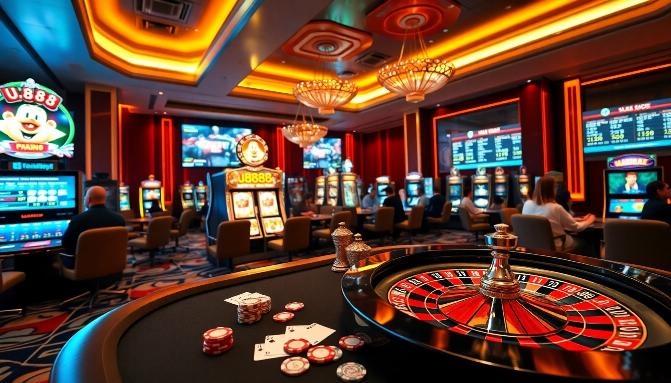 Experience thrilling gameplay at U888 with poker and vibrant slot machines.