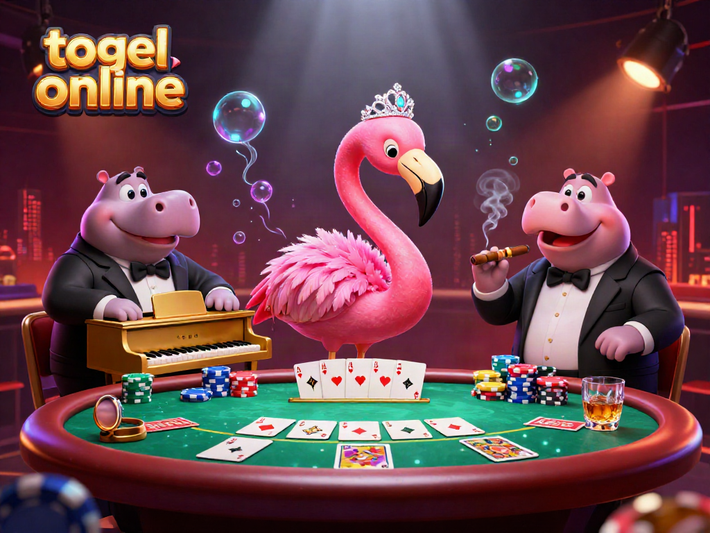 Engage in togel online action surrounded by vibrant casino elements and lively characters.