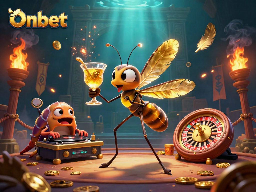 Onbet brings excitement to life with a lively frozen mosquito casino mascot and rich casino elements.