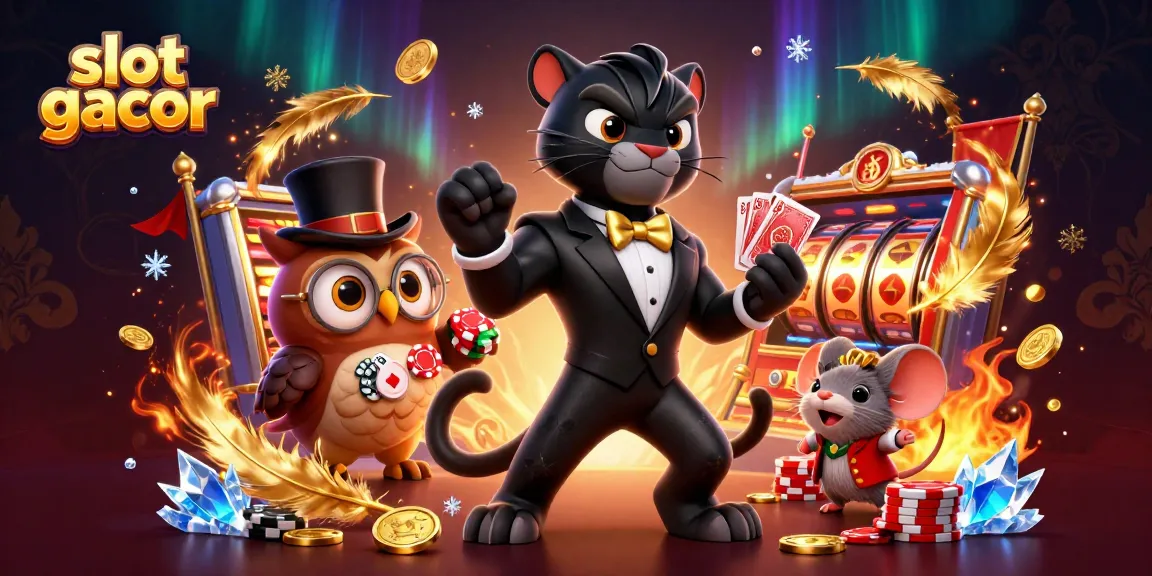 Playing the exciting slot gacor game with cartoon characters, showcasing vibrant casino elements