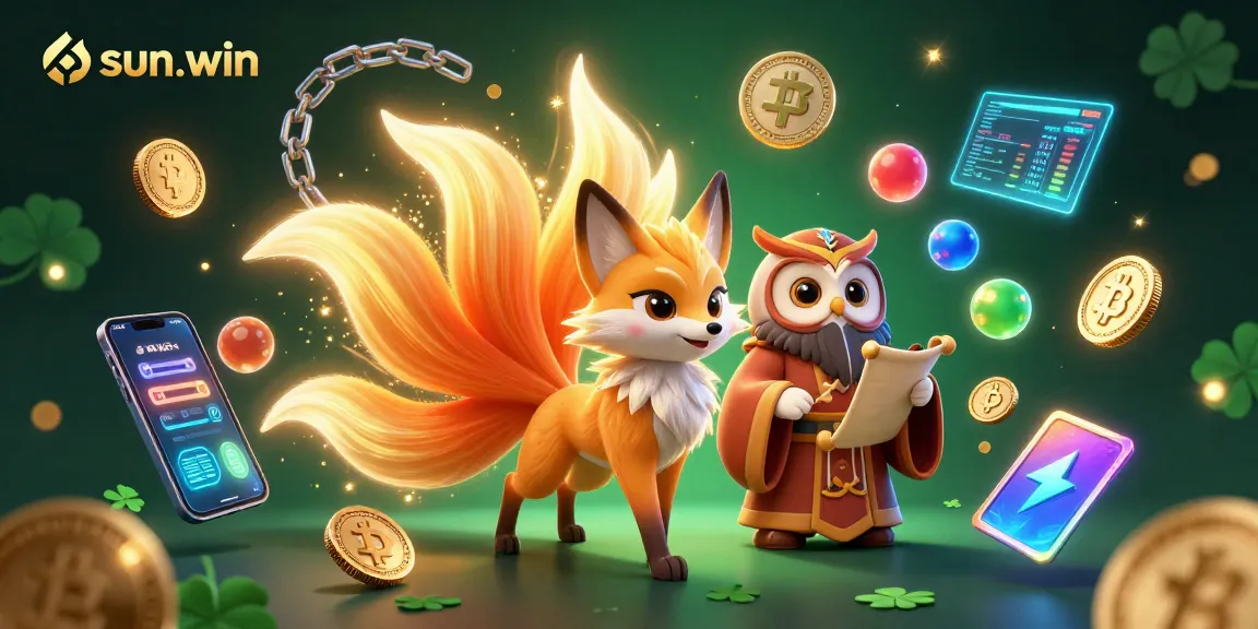 Experience thrilling gameplay with sun-win, showcasing vibrant casino elements and crypto coins.