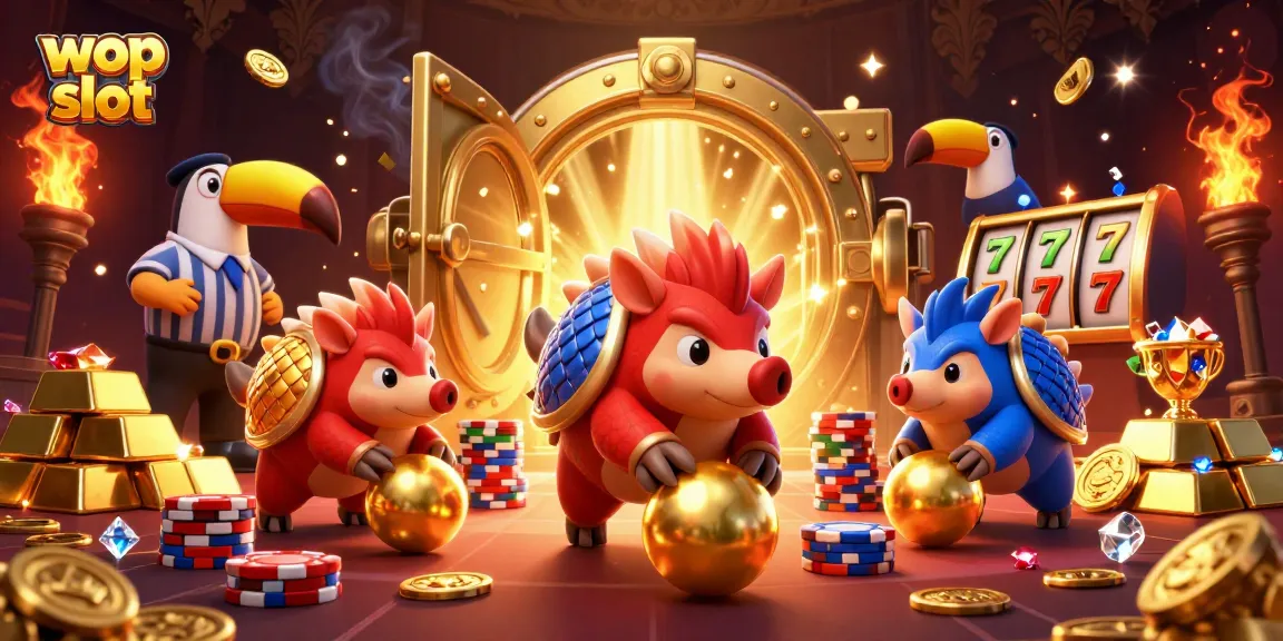 Compete for big wins at wop slot with vibrant pangolins in a thrilling casino atmosphere.