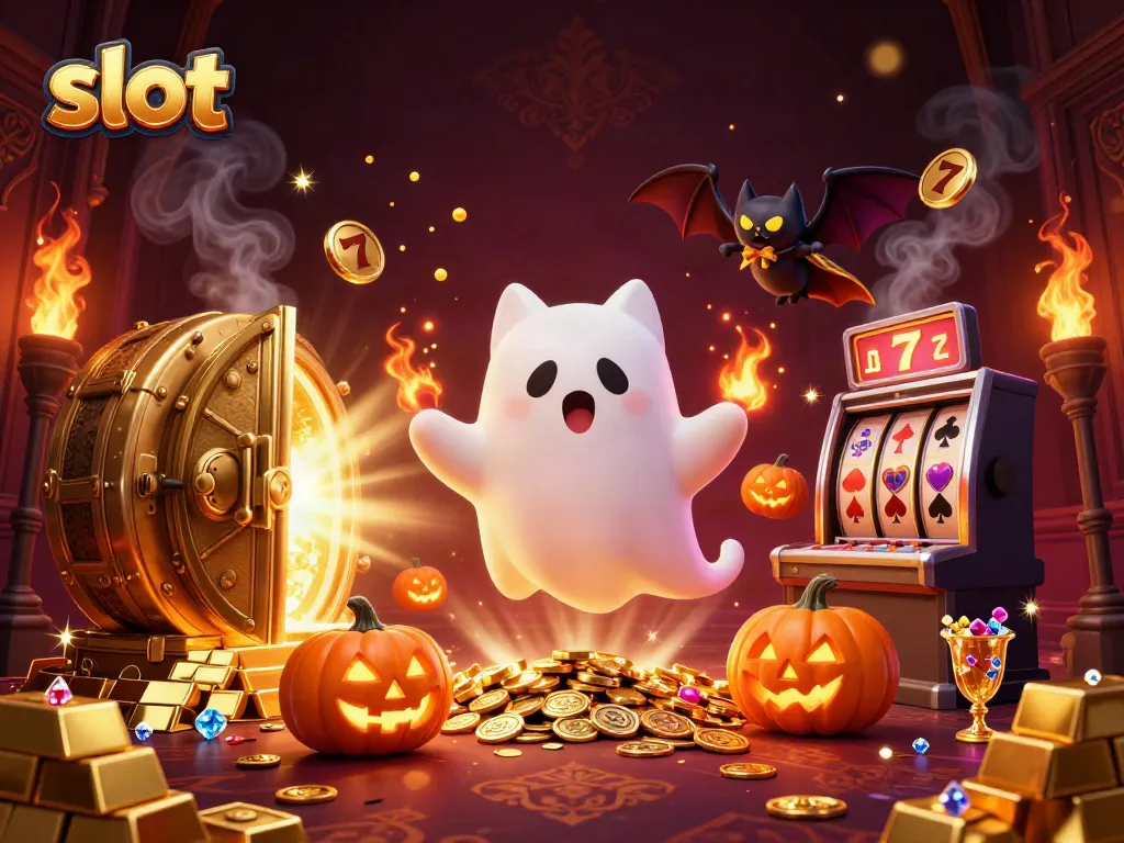 Menggoda pemain dengan slot visual di kasino hantu yang dipenuhi karakter ceria dan harta karun