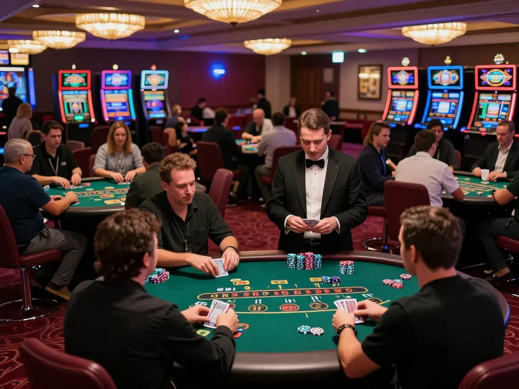 The g28 game showcases thrilling blackjack gameplay with players engaged at vibrant casino tables, capturing the excitement of the casino experience.