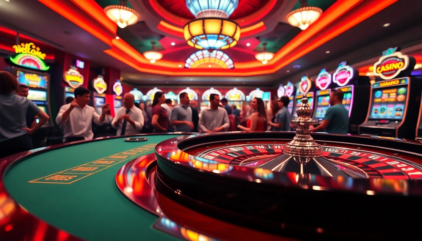 Binjaitoto menang di meja roulette, suasana kasino yang penuh energi.