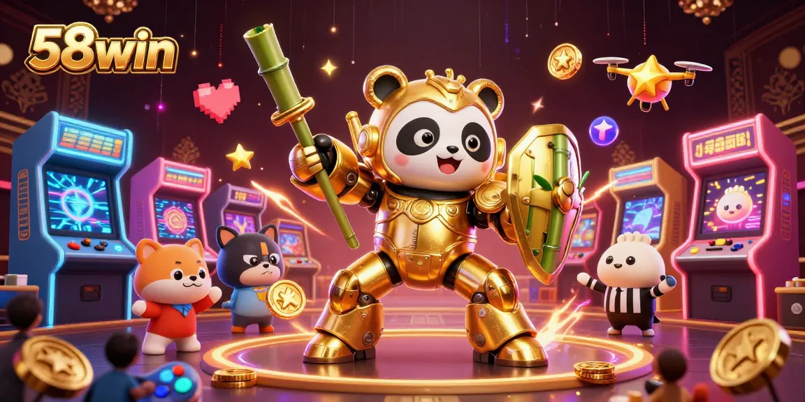 Engage with thrilling 58win casino games featuring exciting mechanics in a vibrant 3D illustration.