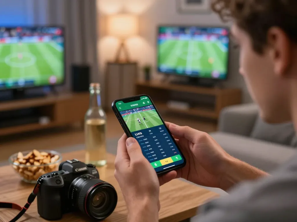 Engaging in sports betting through the hm88 app with live odds displayed on smartphone.