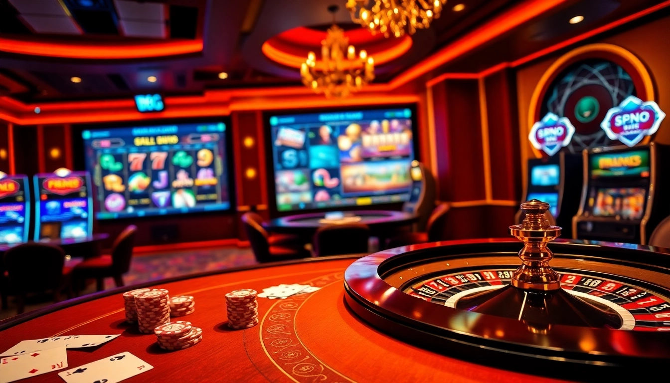 Experimenta la emoción del juego en línea en 8PG con una vibrante escena de casino que muestra cartas y ruleta.