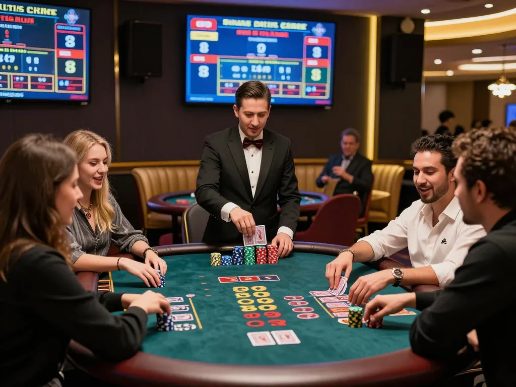 Exciting live baccarat game atmosphere showcasing players engaged in free credit baccarat.