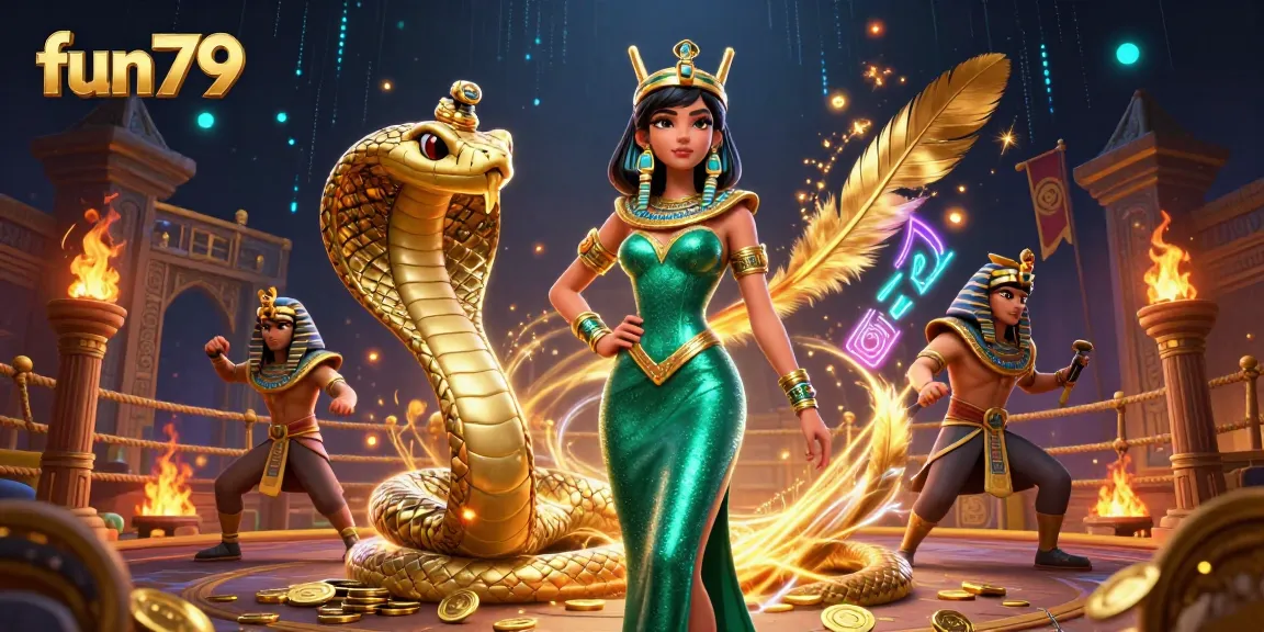 Experience the thrilling fun79 casino with a glamorous 3D scene featuring unique gambling elements and a mystical atmosphere.