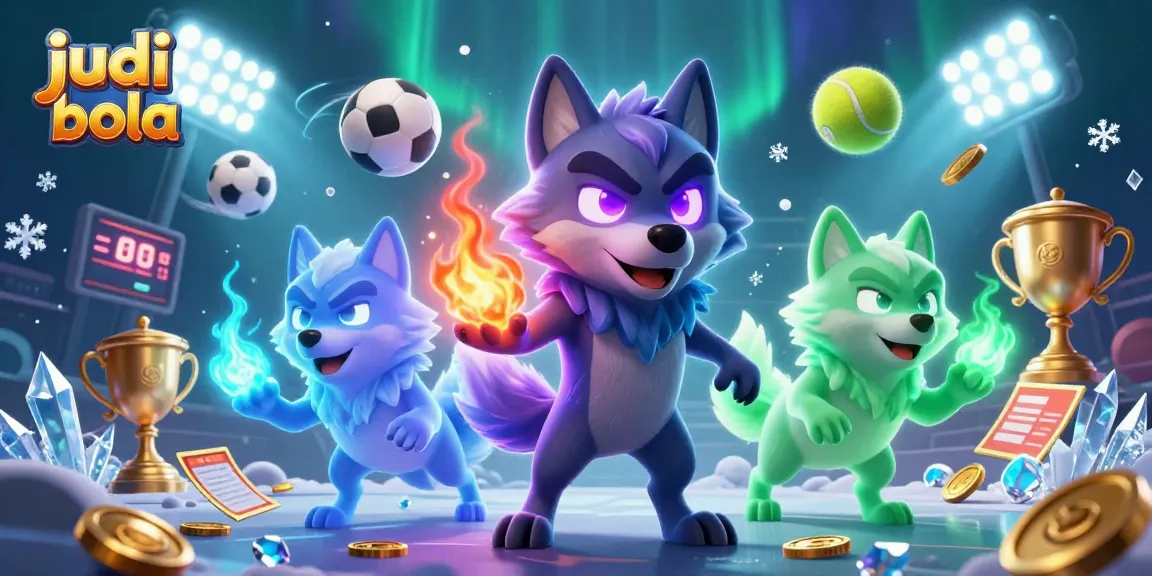 Experience thrilling judi bola action with vibrant wolves, dynamic sports elements, and energetic visuals.