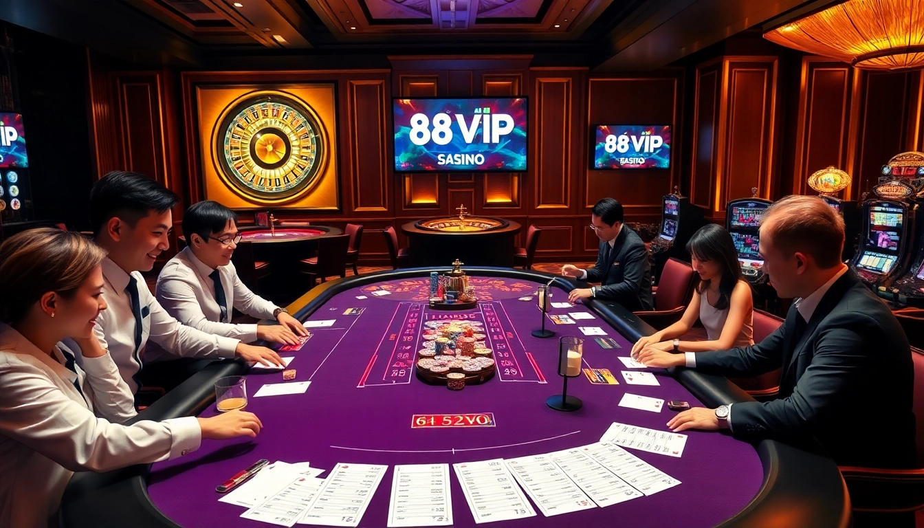Experience luxury and excitement with Link Vào Nhà Cái 68VIP in a vibrant casino setting.