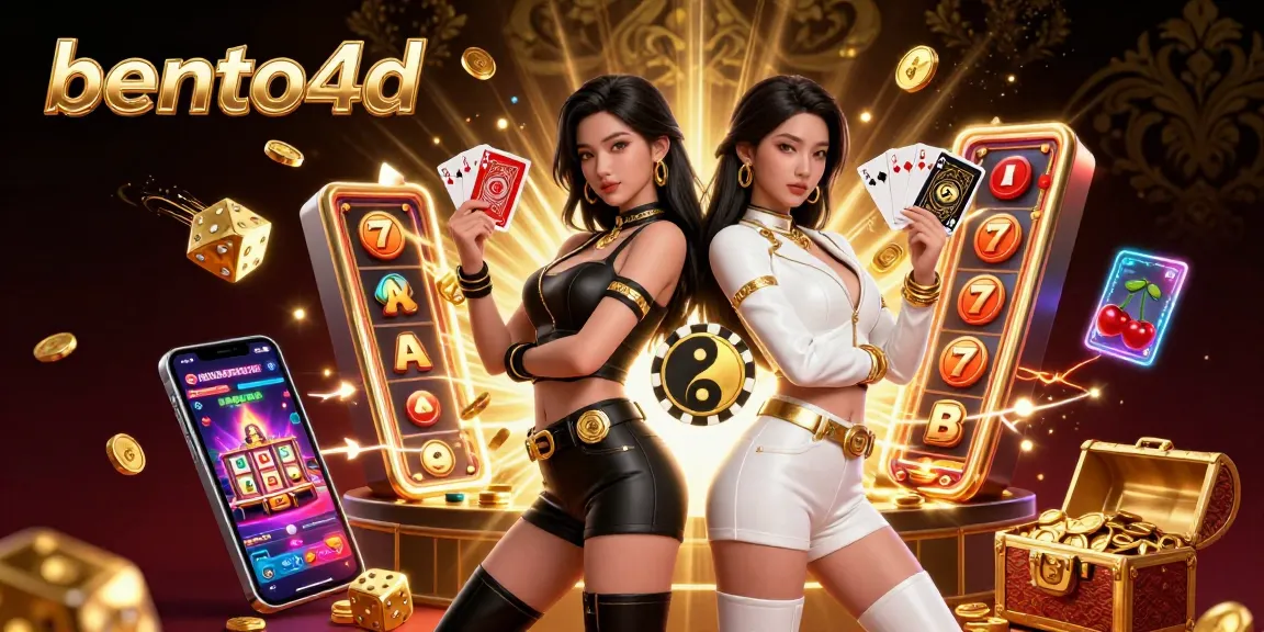 bento4d menampilkan dua wanita Asia dengan kartu permainan di tengah suasana kasino yang meriah, menyoroti strategi menang.