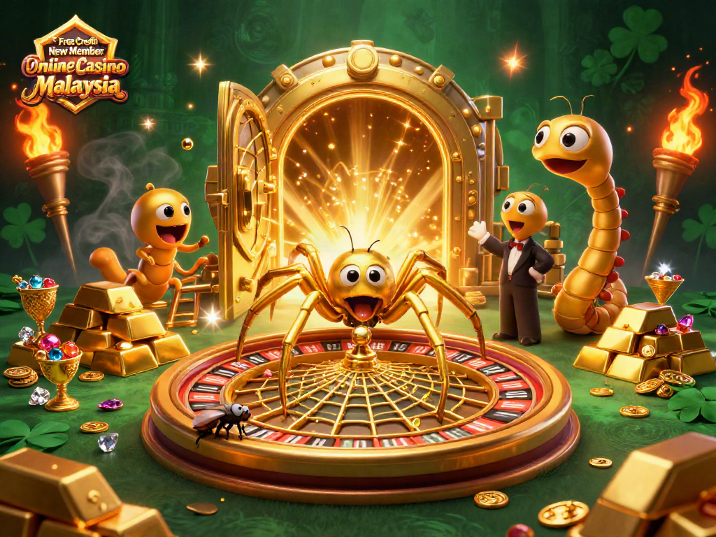 Engage with Free Credit New Member Online Casino Malaysia in this vibrant casino-themed scene.