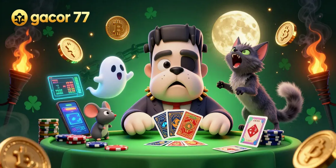 mainkan gacor 77 dengan kartu yang dibagikan oleh monster anjing Frankenstein di kasino