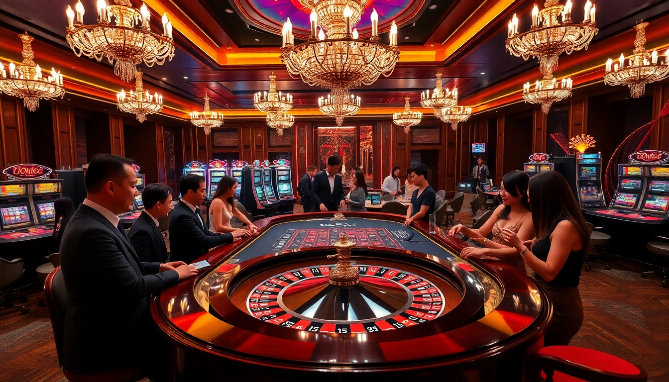 Xóc đĩa 6FF gameplay at a luxurious casino table with engaged players.