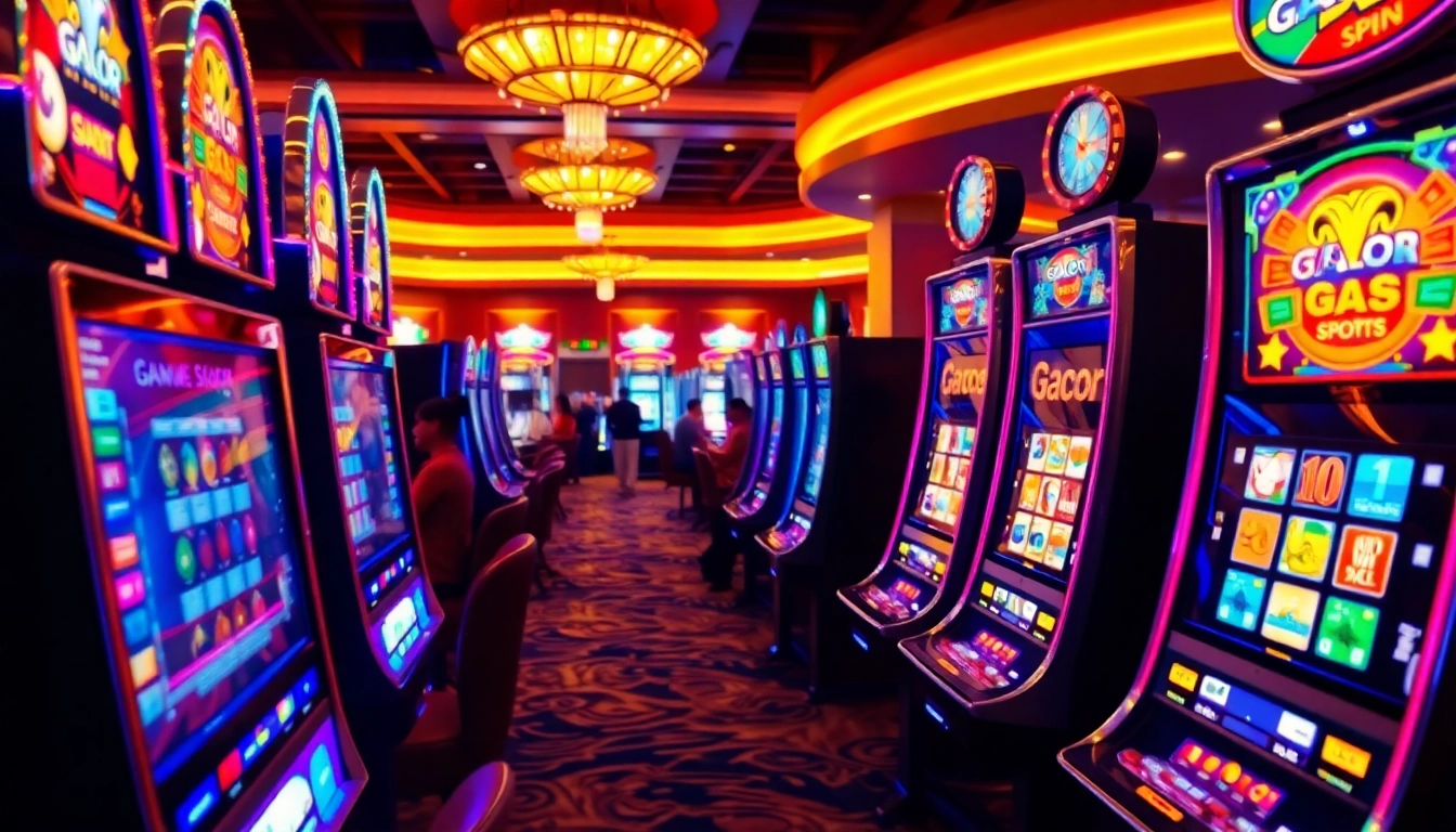 Menangkan slot gacor dengan mesin yang bercahaya dan pemain bersemangat di kasino.