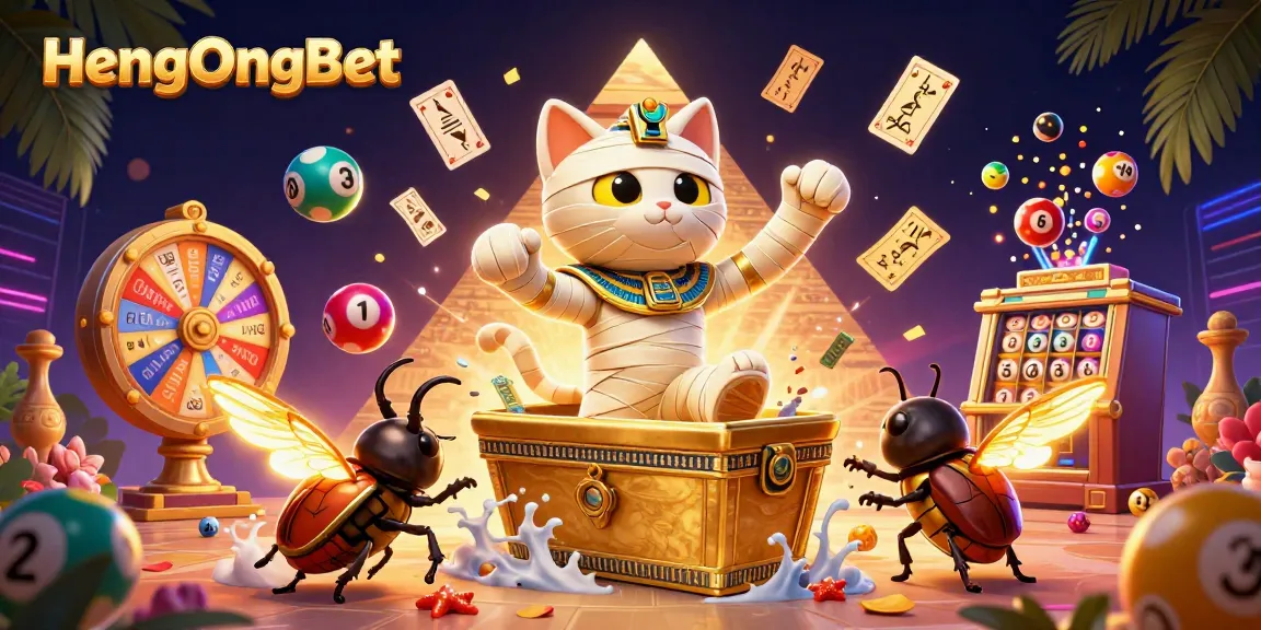 Engage with HengOngBet's vibrant gaming world featuring dynamic lottery balls and casino excitement.