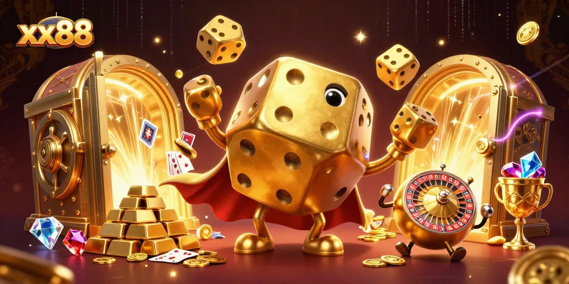 Experience thrilling gameplay at xx88 with a vibrant casino scene featuring dynamic characters and dazzling elements.