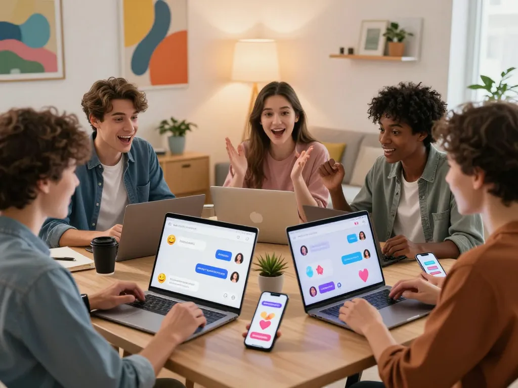 Engaged users enjoying customizable sex chat ai interactions in a modern digital environment.