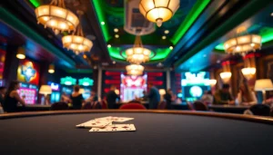 Engaging scene of Blackjack Casino with players at the table enjoying the game.
