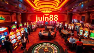 Experience excitement at nhà cái jun88 with players winning big at casino tables and slot machines.