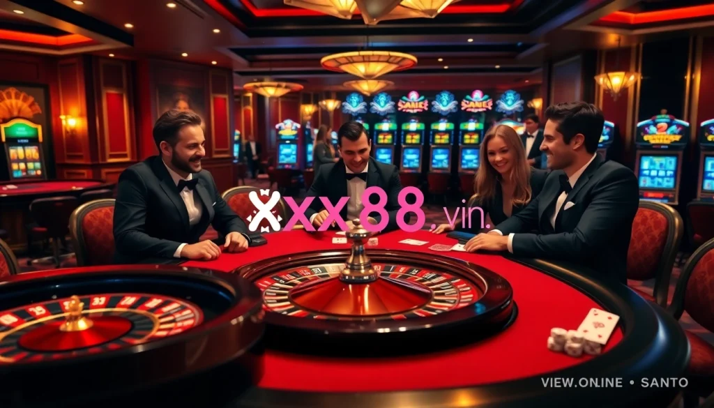 Players enjoy a thrilling game at the casino while exploring betting options at https://xx88.vin/ online.