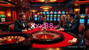 Players enjoy a thrilling game at the casino while exploring betting options at https://xx88.vin/ online.