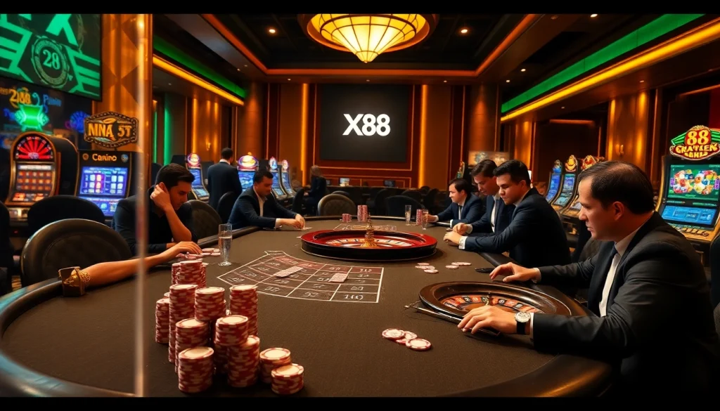 Experience thrilling gameplay at XX 88 casino with vibrant tables and luxury atmosphere.