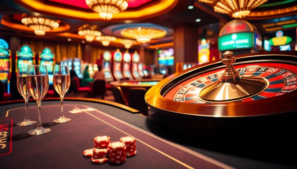 Experience the excitement of gambling at go8.com with an upscale casino scene featuring a blackjack table.