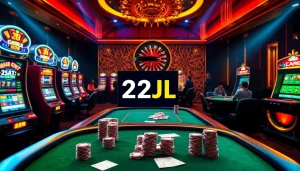 Winning at poker tables with the exciting 22JL app in a luxurious casino setting.