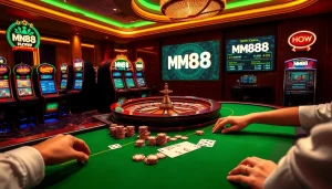 MM88 HOW engages players at a vibrant casino table featuring poker chips and game dynamics.